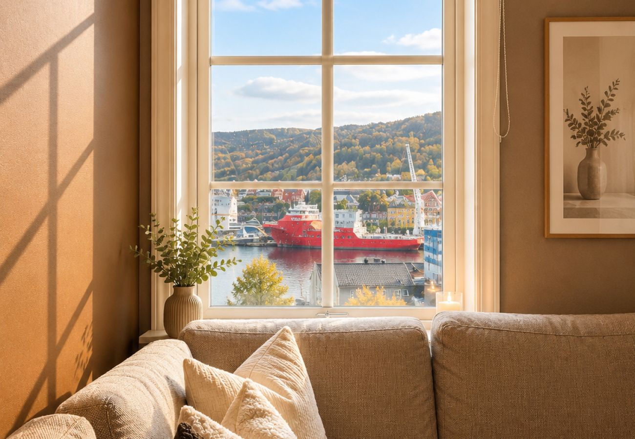 Apartment in Bergen - Bright Nordic apartment with sea & mountain views