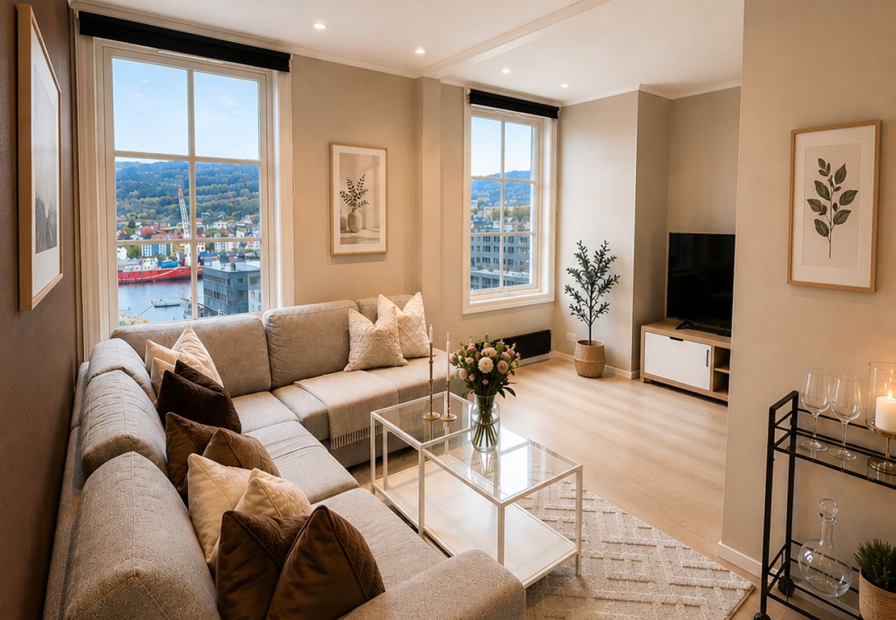 Apartment in Bergen - Bright Nordic apartment with sea & mountain views