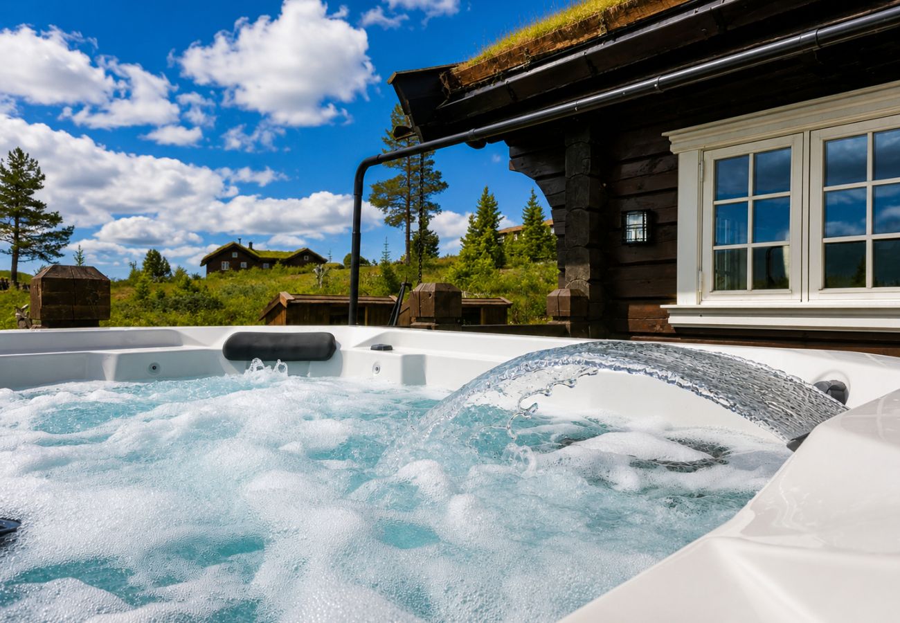 Hytte i Gol - Drømmehytte på fjellet med jacuzzi og utsikt