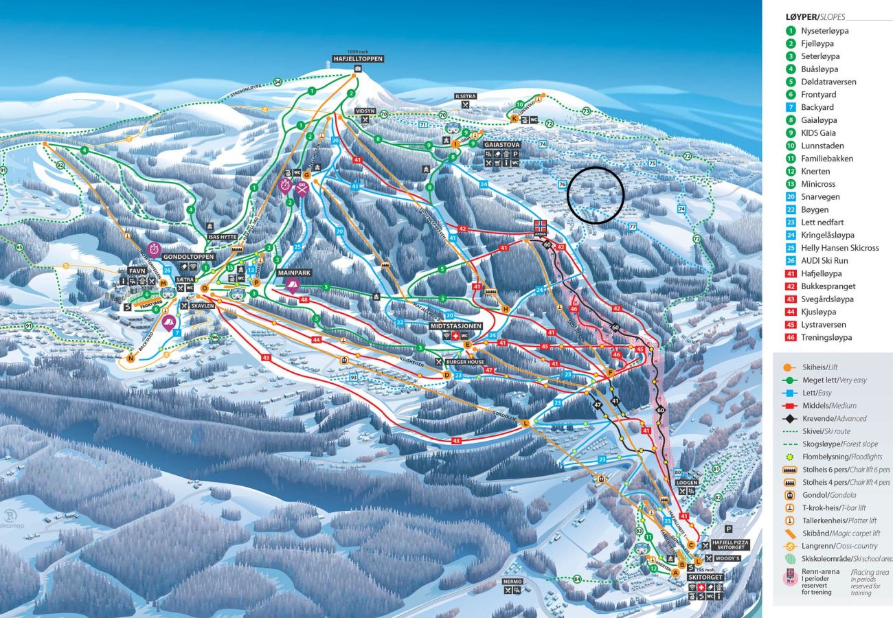 Hytte i Øyer - Flott familiehytte midt i Hafjell med ski in ski out